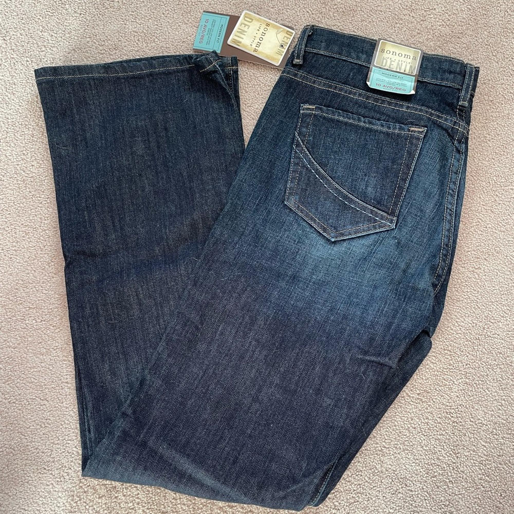 Sonoma Women's Boot Cut Jeans - Dark Blue 10 average modern fit new